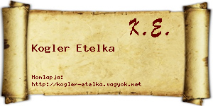 Kogler Etelka névjegykártya